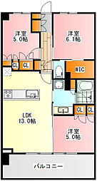 ティサージュ豊田駅前 3LDKの間取図画像