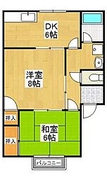 第2フリノリン 2DKの間取図画像