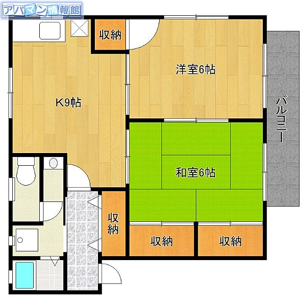 ラ・フォーレ青山 ｜新潟県新潟市西区小針上山(賃貸アパート2DK・1階・49.52㎡)の写真 その2