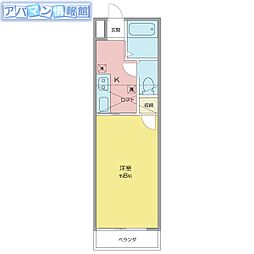 クラスターD 1Kの間取図画像