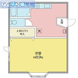 コーポ咲 1Kの間取図画像