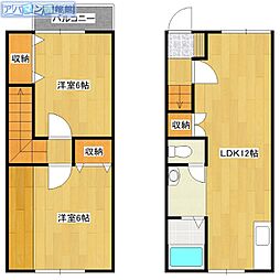 グランディール3 2LDKの間取図画像