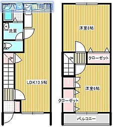 ビクトリア 2LDKの間取図画像