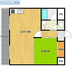 リバティープラザ青山 1LDKの間取図画像