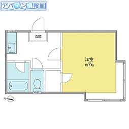 オーシャン.2 1Kの間取図画像