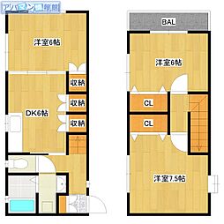 シャルマン2 3DKの間取図画像