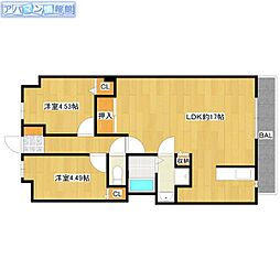 ヴィーナスタウン 2LDKの間取図画像