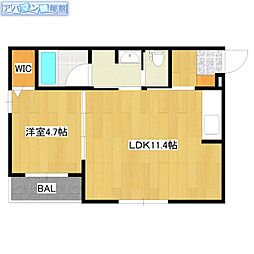 パルテナ 1LDKの間取図画像