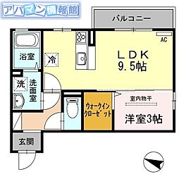 フルレット 1LDKの間取図画像
