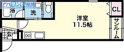 新潟市西区寺尾上5丁目アパート ワンルームの間取図画像