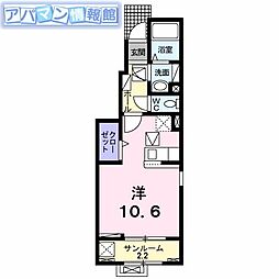サンパレス平島 ワンルームの間取図画像