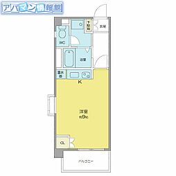 アメーヌ ワンルームの間取図画像
