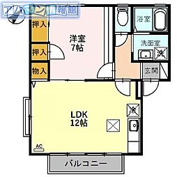 メゾン・ド・ルルル 1LDKの間取図画像