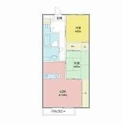 コーポ・ウイング 2LDKの間取図画像