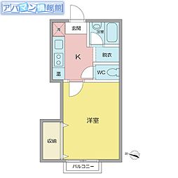 グレース青山 1Kの間取図画像