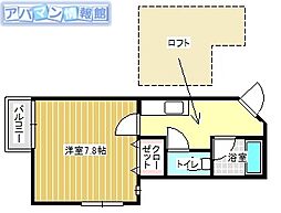 ドリームハウス 1Kの間取図画像