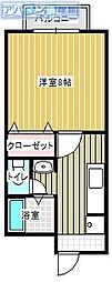 メゾン・ラ・メール 1Kの間取図画像