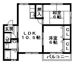 アクロース東青山 2LDKの間取図画像