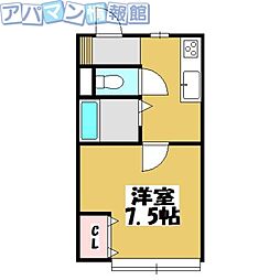リロハイツ21 1Kの間取図画像