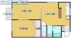 サンメゾン 2LDKの間取図画像