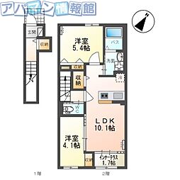 グランピュア 2LDKの間取図画像