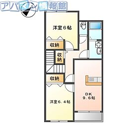 グロンシーニュ 2DKの間取図画像