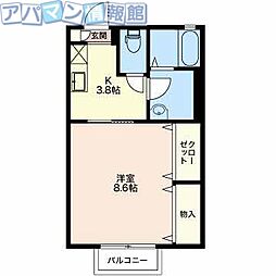 ハイツ松ケ丘 1Kの間取図画像