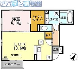 ブリオン 1LDKの間取図画像