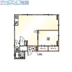 HA88 1LDKの間取図画像
