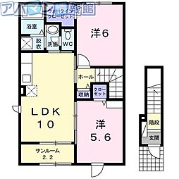 ブリーズ 2LDKの間取図画像