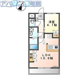 ピエスクレール 1LDKの間取図画像