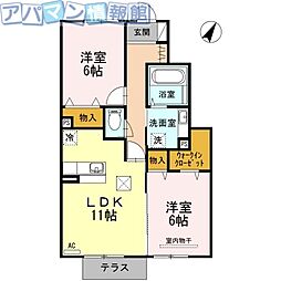 FUJIREST 2LDKの間取図画像