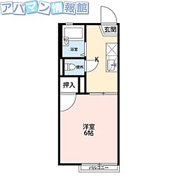 グリーンパレス 1Kの間取図画像