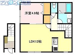 ルーチェI 1LDKの間取図画像