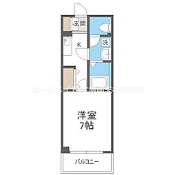 グランカーサ緑地公園 1Kの間取図画像
