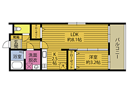VILLA YS 1LDKの間取図画像