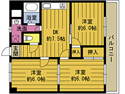 サムティ別府 3DKの間取図画像