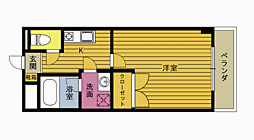プレジール石垣 1Kの間取図画像