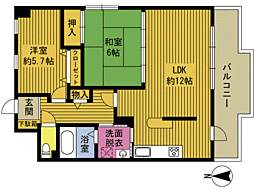 ミラコスタ宮島 2LDKの間取図画像