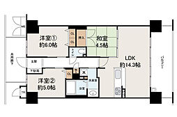 ルイシャトレ鳳 3LDKの間取図画像
