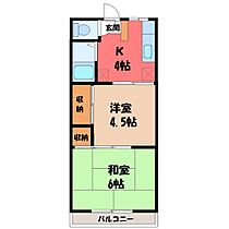 栃木県宇都宮市鶴田町（賃貸アパート2K・2階・32.60㎡） その2