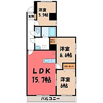 栃木県宇都宮市中今泉5丁目（賃貸マンション3LDK・6階・71.66㎡） その2