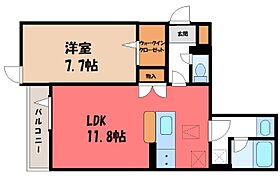 栃木県宇都宮市元今泉2丁目（賃貸アパート1LDK・1階・47.08㎡） その2