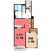 グレイス ハイツ Ｂ  ｜ 栃木県鹿沼市日吉町（賃貸アパート1LDK・1階・45.72㎡） その2