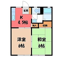 キクチハイツC 2Kの間取図画像