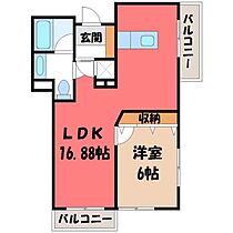 メルローズコート  ｜ 栃木県宇都宮市簗瀬町（賃貸マンション1LDK・4階・51.90㎡） その2