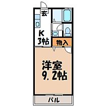 ハイツさわやか B  ｜ 栃木県宇都宮市峰町（賃貸アパート1K・2階・28.21㎡） その2