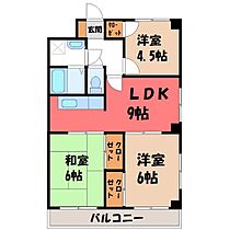 栃木県宇都宮市簗瀬町（賃貸マンション3LDK・5階・56.70㎡） その2