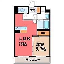 栃木県宇都宮市八幡台（賃貸マンション1LDK・1階・46.94㎡） その2