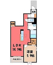 サンリト A  ｜ 栃木県宇都宮市茂原町（賃貸アパート1LDK・1階・48.50㎡） その2